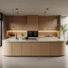 Custom Modern Minimalist Kitchen Cabinet Smart Island Set Melamine Board Smart Display for Real Estate Developers Project