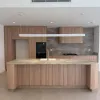 Custom Modern Plywood and Glass Kitchen Cabinets with Faucet Contemporary Design Melamine Storage for Villa Projects