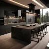 Custom Modern Solid Wood Kitchen Cabinets with Melamine Board Doors Luxury Ash Wood Design Soft-Close Hinges Quartz Countertop