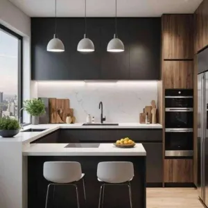 Custom Modular Plywood Laminate Modern Sink Base Cabinets with Faucet for Apartment Builder Projects