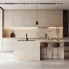 Custom PET Kitchen Cabinets Matte Finish Modern Design Particleboard Kitchen Cabinetry for Bulk Villa Kitchen Solutions