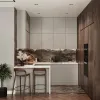 Custom Particle Board Sink Base Cabinet Modular Modern Eco-Friendly Small Kitchen Glass Door Durable Substrates Wall Mount Hotel
