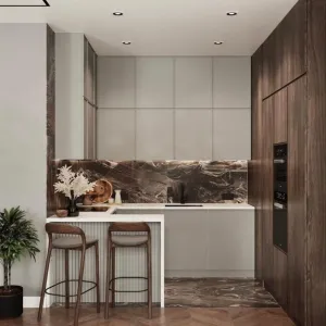 Custom Particle Board Sink Base Cabinet Modular Modern Eco-Friendly Small Kitchen Glass Door Durable Substrates Wall Mount Hotel