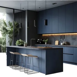 Custom Plywood Island Kitchen Cabinets Complete Sets for Modern Hotel Canada Apartment Project