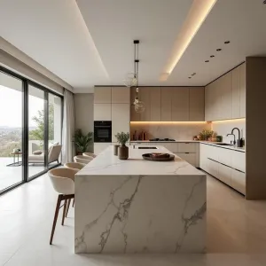 Custom Veneer Painting Solid Wood Kitchen Furniture Sets Includes Cabinet Cupboard Island Stainless Steel Sink for Apartment