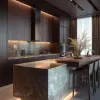 Custom Villa Project Modern Wood Veneer Luxury Kitchen Cabinet Set Full Oak Wood Kitchen Furniture Kitchen Cabinets