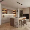 Custom Whole House Design Plywood Melamine Board Minimalist Kitchen Island Sink Base Cabinets for Villa Project Total Solution