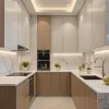 Custom Wholesale PET Particle Board Kitchen Cabinet Set for Apartment Hotel Whole House Project