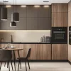 Customized Design Modular Solid Wooden Lacquered Kitchen Cabinets Plywood MDF Kitchen Cupboard Island Chipboard Storage Cabinet