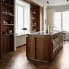 Customized Luxury Modular Kitchen Cabinet Set Manufacturer's Wood Grain Design Glass Door for Residential Commercial Projec