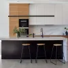 Customized Modern Eco-Friendly Fireproof Modular Plywood Kitchen Cabinet Set Glass for Apartment Dining Projects-Durable Design