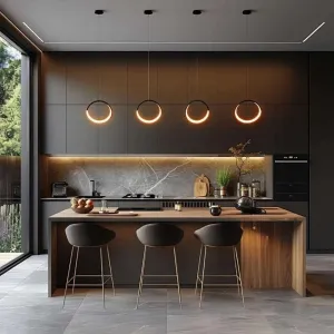 European Modern Eco-Friendly Glass Lacquer Door Panel Kitchen Cabinet Top Island Storage with Dining Mall Application