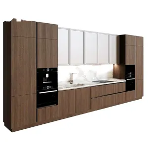 European Style Plywood Complete Kitchen Cabinet Sets with Faucet for Apartment Use-Modern Design