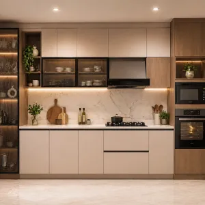 Factory Direct Custom PET Kitchen Cabinet Set for Apartment Villa Hotel Developer Bulk Projects