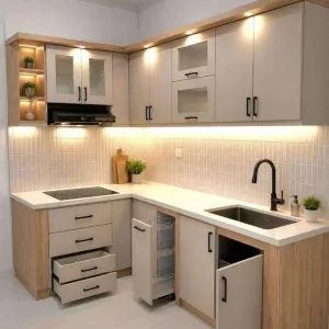 Factory Direct Custom PET Kitchen Cabinets for Apartment Hotel Developer Contractor Bulk Projects