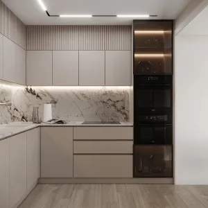 Factory Direct Custom PET Particleboard Kitchen Cabinets for Apartment Villa Hotel Bulk Whole House Projects