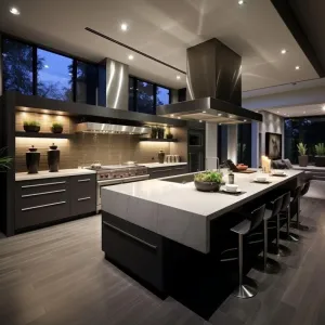 Factory Direct Eco-Friendly Modern Kitchen Cabinets Set Glass Plywood Particleboard Construction Complete Solution for Villa