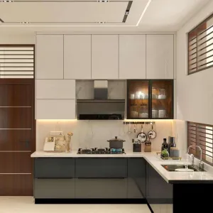 Factory Direct PET Flat Panel Kitchen Cabinets Full Set for Bulk Housing Projects