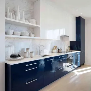 Factory Direct PET Kitchen Cabinets for Real Estate Development Apartment Hotel Construction Projects Bulk Supply