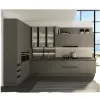 Factory Directly Modular L Shape Particle Board Modern Melamine Glass Resin Kitchen Cabinets Hinge Apartment Project