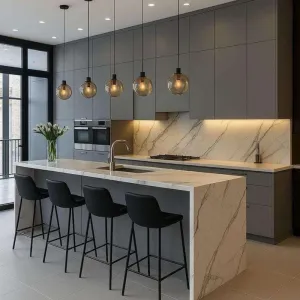 Factory Directly Wholesale Automatic Modular Melamine Board Sink Base Cabinets Glass Eco-Friendly Black Lacquer Finish Modern