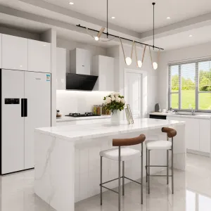 Factory Directly Wholesale Wall Hanging Cabinet Plywood PET Kitchen Cabinet for US Apartment Project