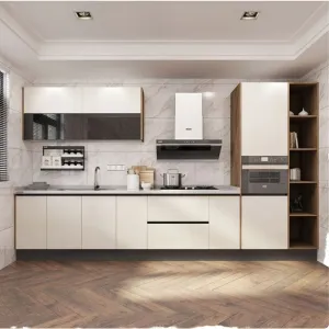 Factory Manufacturer Home Furniture Modern Wood Plywood Eco-Friendly Fireproof Full Kitchen Cabinets Set for Bulk Project