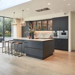Factory Price Custom Complete Kitchen Cupboards Furniture Set Particleboard Kitchen Cabinets Glass for Villa Project