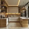 Factory Price Custom Modern Designs U-Shaped Melamine Plywood Kitchen Cabinets for Bulk Villa Whole House Projects