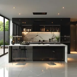 Factory Price Custom Modern Kitchen Cabinet Designs Complete Laminate Glass Particleboard Faucet Furniture Set Bulk Apartment