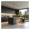 Factory Price Custom Modern Kitchen Furniture Cupboard Island Unit Set Modern Plywood Kitchen Cabinets for Villa Project