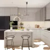 Factory Price Custom Modern Modular Cupboard Island Unit Set with Sink and Faucet Plywood Kitchen Cabinets for Apartment