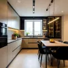 Factory Supply Custom Modular Kitchen Set Sink Solid Wood MDF Construction Granite Countertop Faucet Included for Whole House