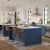 Full Home Design Modular Lacquer Islands Kitchen Set with Resin Glass Countertop Minimalist Style for Philippines Villas Project