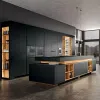 Full Modern Kitchen Cabinets with Island Set Glass Granite Countertop Drawer Basket Faucet Dining Room Kitchen Set