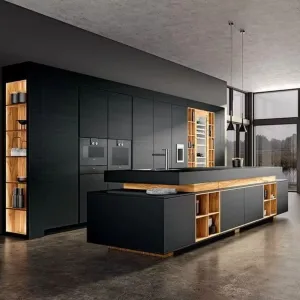 Full Modern Kitchen Cabinets with Island Set Glass Granite Countertop Drawer Basket Faucet Dining Room Kitchen Set