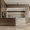 High-End Eco-Friendly Fireproof Modular Melamine Kitchen Cabinets Complete Kitchen Furniture Designs for Villa