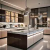 High Gloss Custom Kitchen Cabinets Glass Lacquer Finish Melamine Board Carcase Granite Countertop Wooden Furniture for Dining
