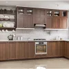 High Gloss Eco-Friendly Modern Custom Complete Plywood Shaker Style Full Kitchen Cabinets Melamine Board Glass USA Apartment