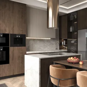 Modular Modern Sink Base Cabinet Glass Wooden Particle Board Kitchen Pantry Island Cupboard for Apartment Dining
