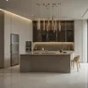 Latest Modular Eco-Friendly Modern Kitchen Cabinets with Glass Doors Particleboard Carcase for Apartment Projects