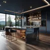 Luxury Durable Cabinets Kitchen Modern Wood Kitchen Cupboards Black Lacquer Kitchen Cabinets and Countertops for Villa Project