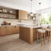 Luxury Kitchen Island Melamine Board Granite Plywood Chipboard Particle Board Cupboard Cabinets for Apartment Villa Kitchen