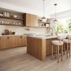 Luxury Kitchen Island Melamine Board Granite Plywood Chipboard Particle Board Cupboard Cabinets for Apartment Villa Kitchen