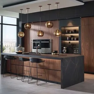 Luxury Modern Full Set Melamine Board Granite Countertop Sink Base Cabinets Eco-Friendly Hospital Use Complete Kitchen Furniture