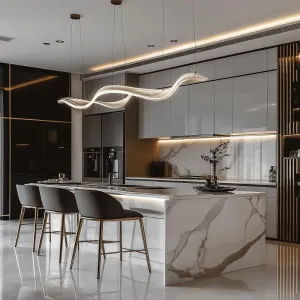 Luxury Modern Melamine Board Complete Kitchen Set Base Minimalist Design Solution Eco-Friendly Modular Kitchen Cabinet