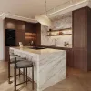 Manufacture High Gloss Pantry Modern Designs Modular Integral Luxury Shaker Smart Solid Wooden Veneer Kitchen Cabinet for Villa