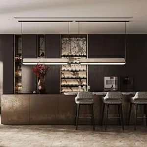 Modern Classic Solid Wood Kitchen Cabinets Glass Aluminum Island Eco-Friendly Custom Villa Complete Kitchen Furniture Including