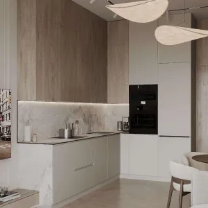 Modern Complete Smart Custom Modular Melamine Board Kitchen Cabinets Sink Faucet for Mall Hotel Use Eco-Friendly Storage
