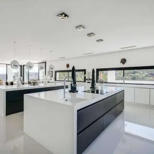 Modern Custom Built-In Cupboards Glass for Lacquer Villa Kitchen Cabinet Melamine Carcase Granite Eco-Friendly Factory Price for